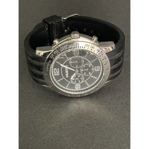 Unlisted Mens Stainless Steel Black Rubber Adjustable Band Mens Watch